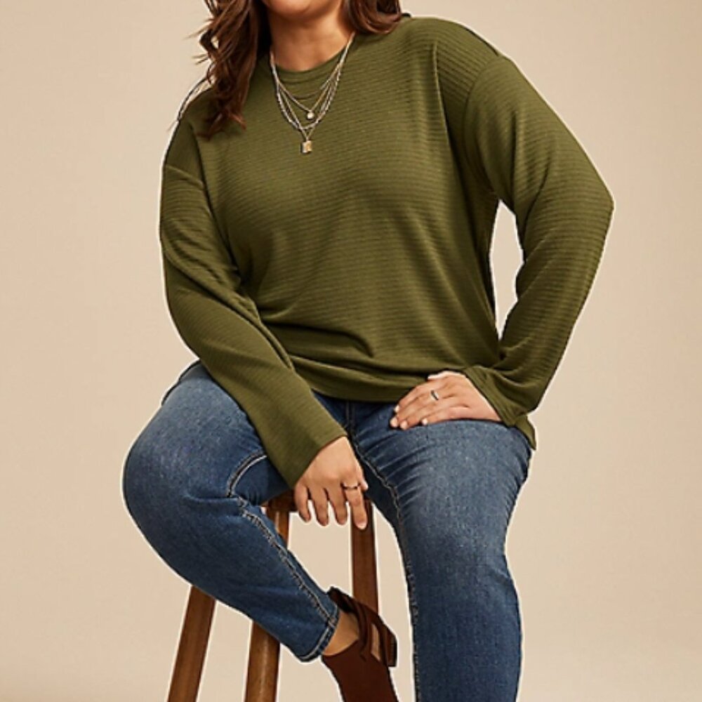 Olive Green Women's Top 24/7 new with tags